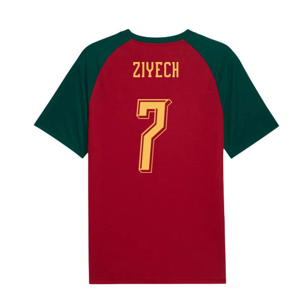2026-2027 Morocco Warm Up Jersey (Dark Crimson) (Ziyech 7)-SoccerKits Hub | Buy Soccer Jerseys Online